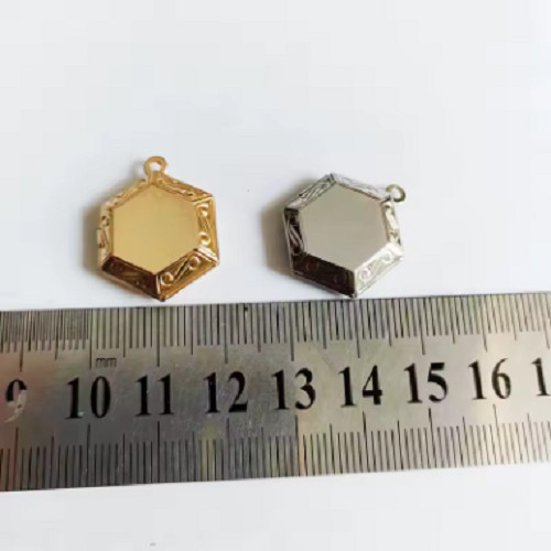 1pc Hexagon Photo Frame Pendant Cute Charms Floating Locket Picture