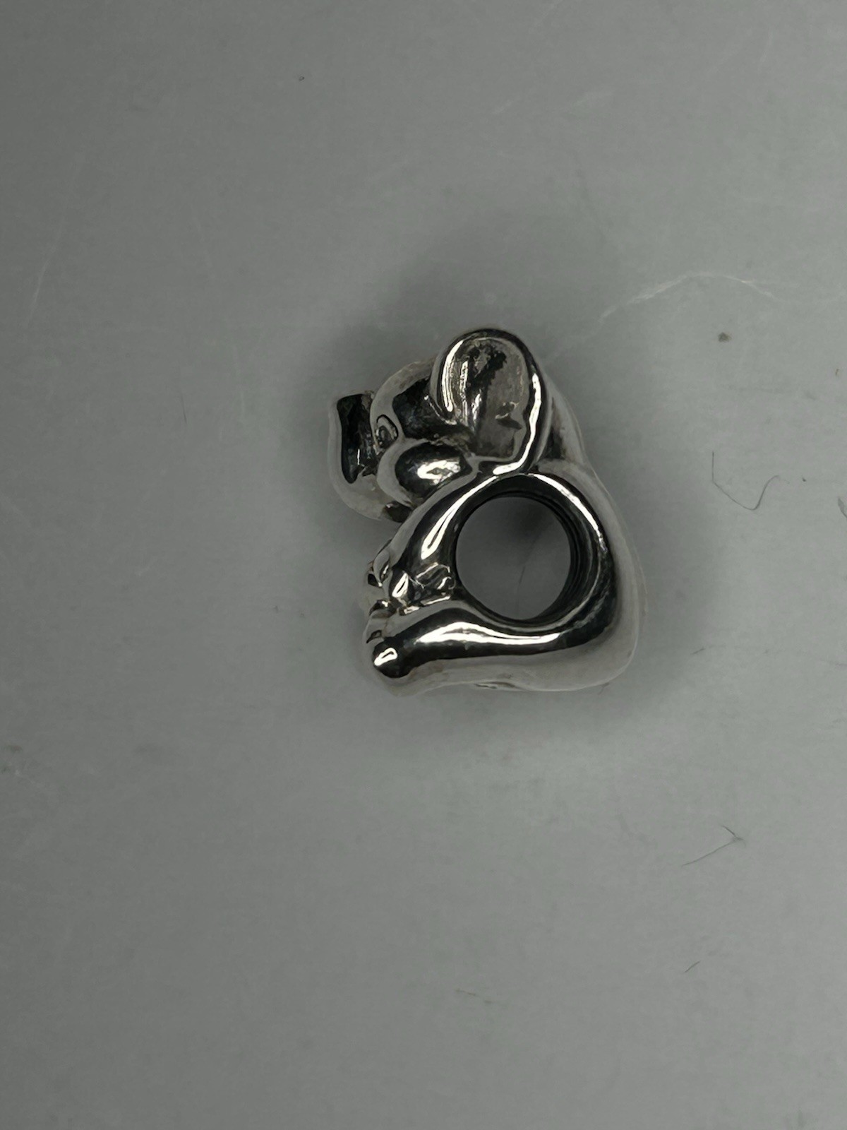 PANDORA S925 Sterling Silver Elephant Animal Bead Charm Slip-On Silver