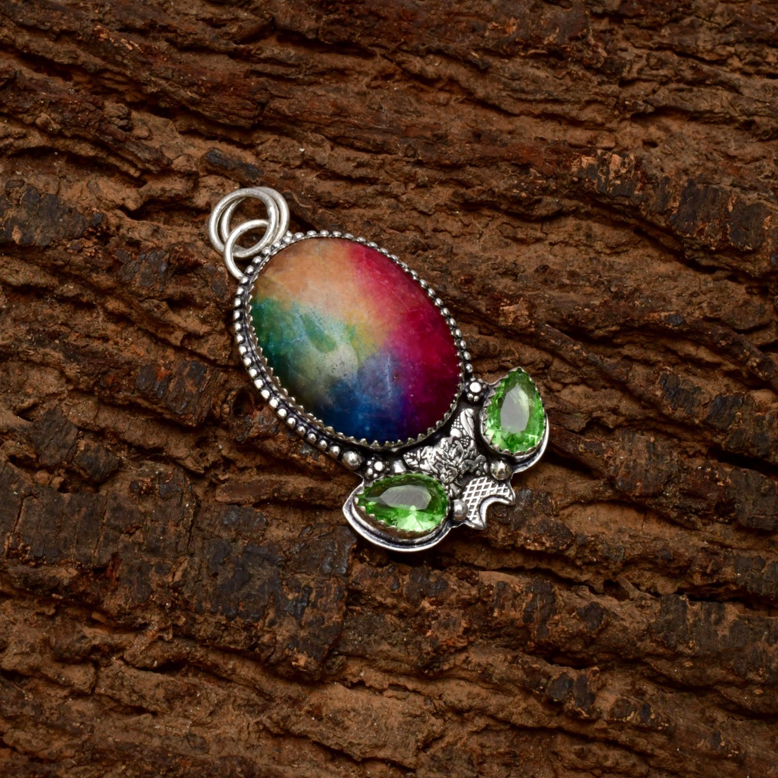Solar Quartz Gemstone 925 Sterling Silver Jewelry Pendant 1-2″