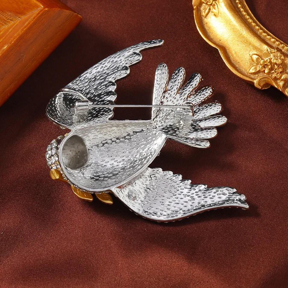 Rhinestone Design Dove Brooch Women’s Summer Accessories Bird Banquet Jewelry