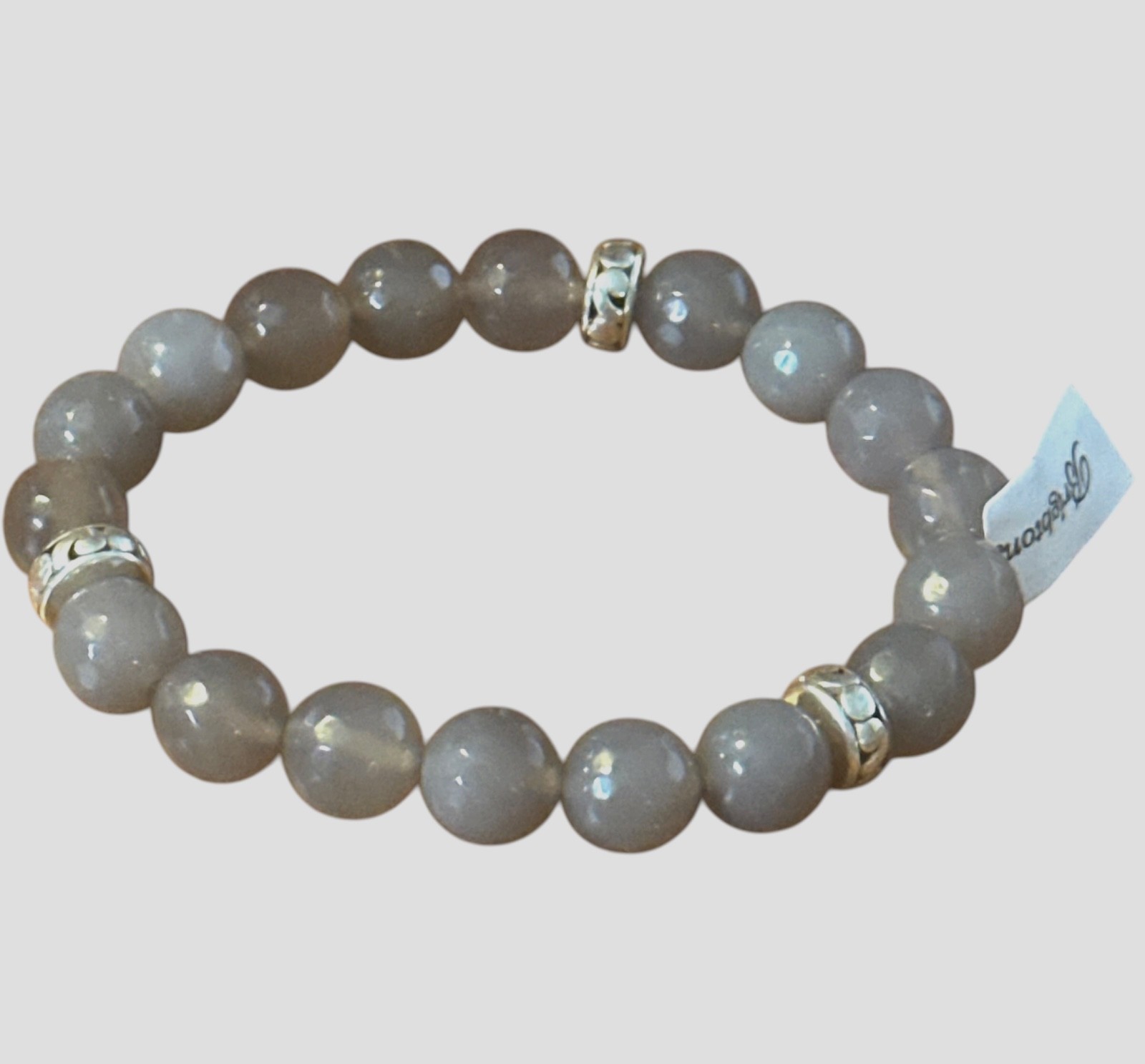Brighton Contempo Desert Sky Storm Bracelet- round beads- stretch-grayish