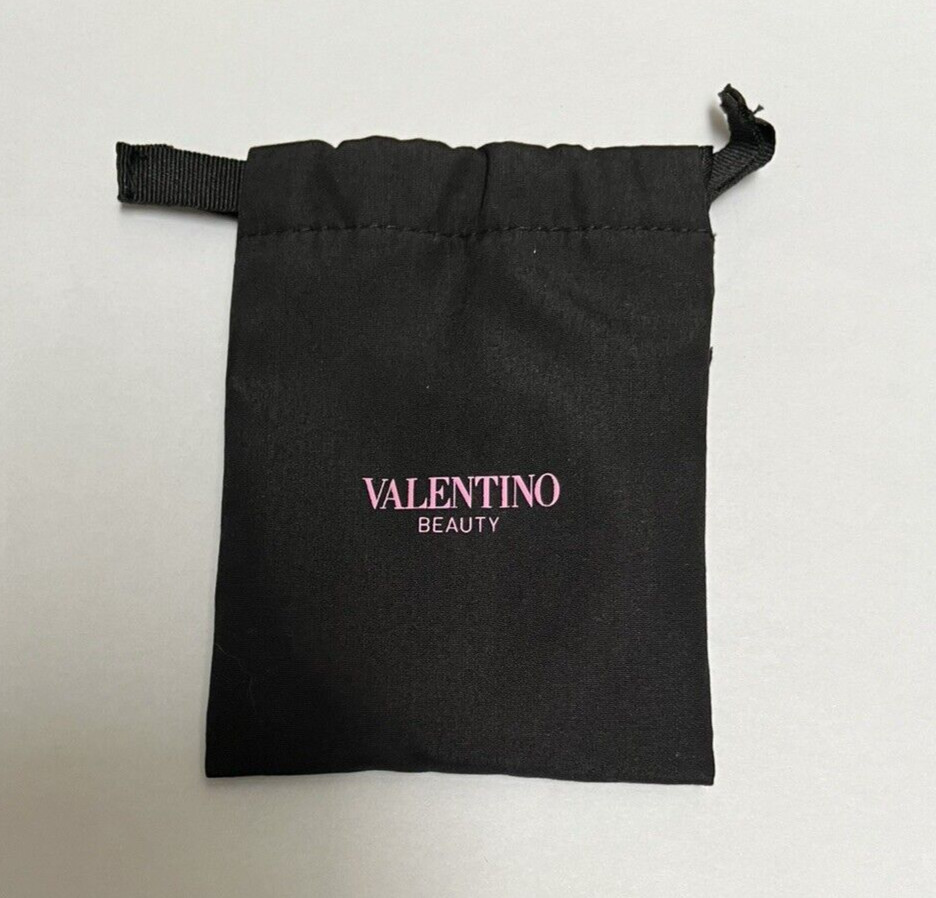 VALENTINO BEAUTY Black Pink Logo Silicone Studded Rubber Bracelet In Pouch NEW