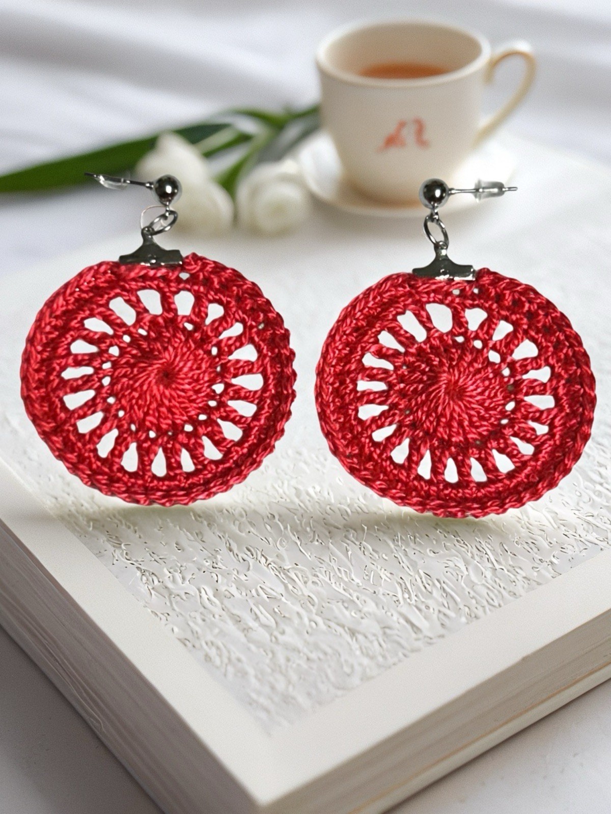 Icy Boho Earrings New Surgical Steel Ear Wire In Watermelon