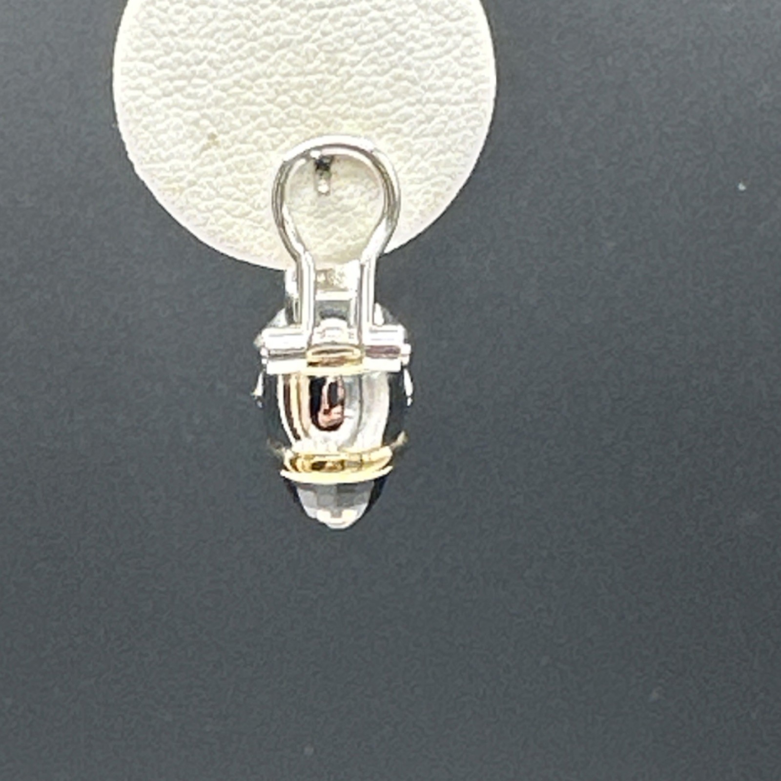 Silver-Gold Tone Chain Charm Bracelet Metal Adjustable with Black Cushion Stone