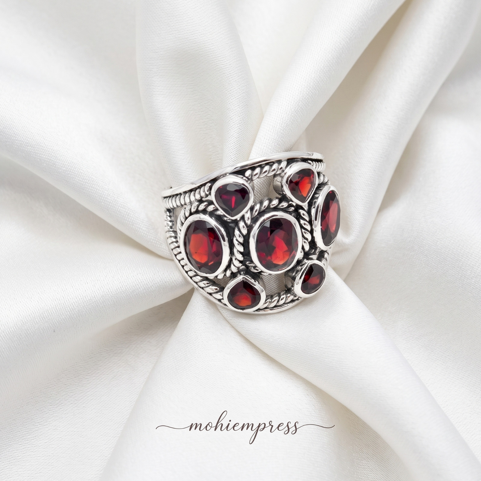 925 Sterling Silver Vintage Inspired Multi-Pearl Statement Ring, June Birthstone