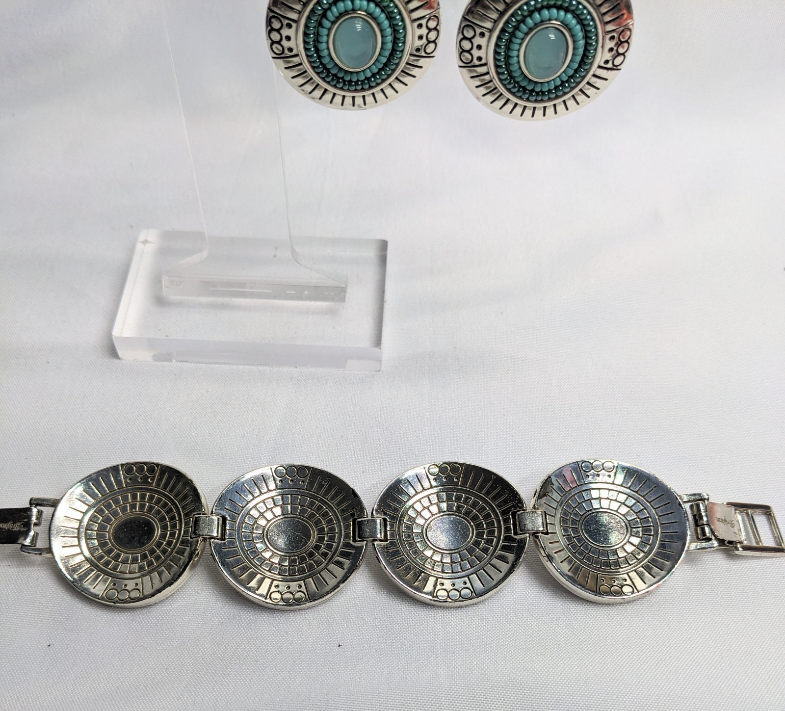 Brighton Vista Earrings And Bracelet W/ 1″ Extender And Branded Dust Bag, SCARCE
