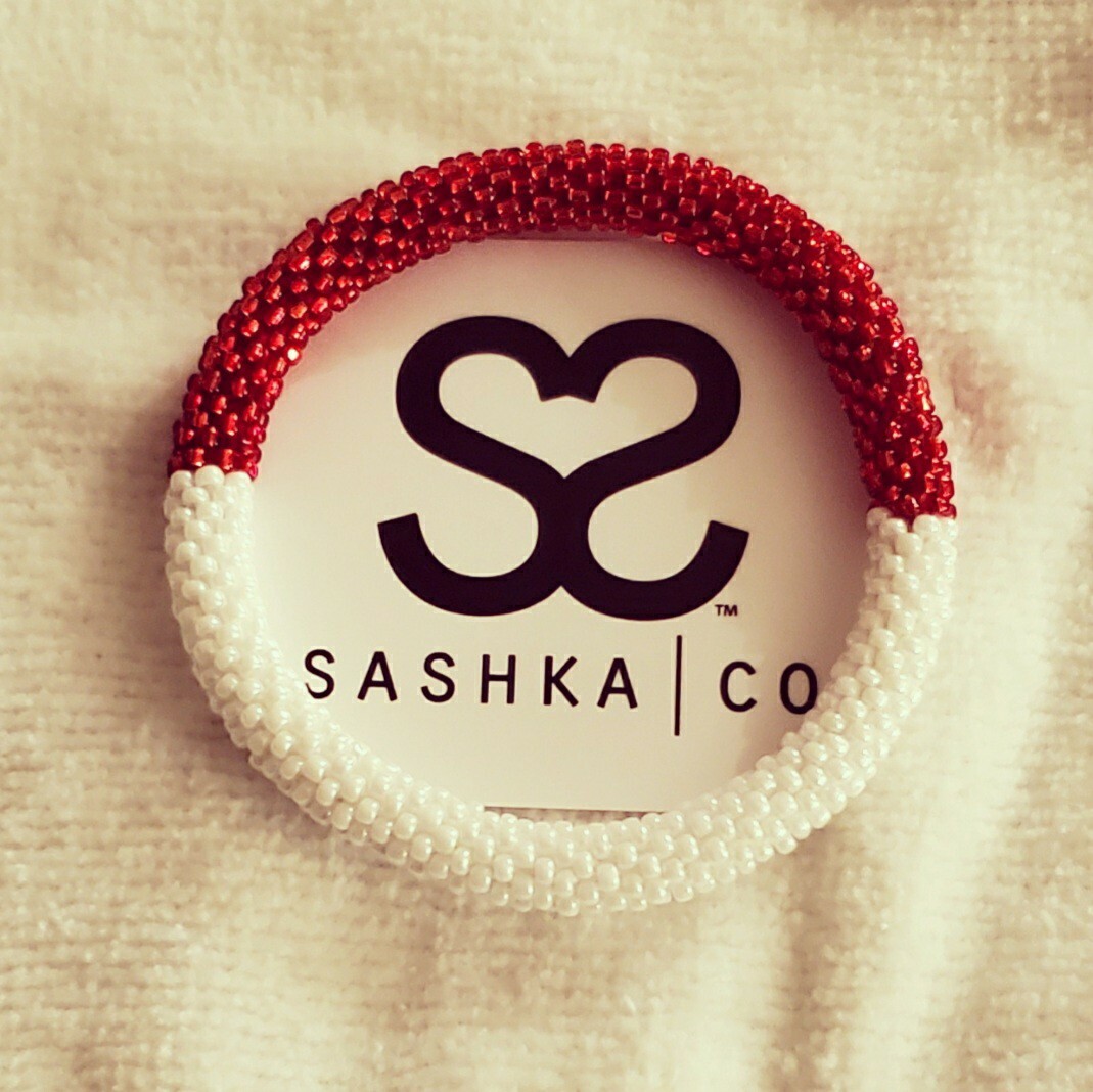 SASHKA RED WHITE STRIPE BRACELET‼️FREE SAME DAY SHIP‼️BUY 3 ANY SASHKA & SAVE‼️