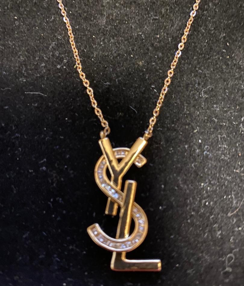 Yves Saint Laurent Signature YSL Logo Choker Necklace