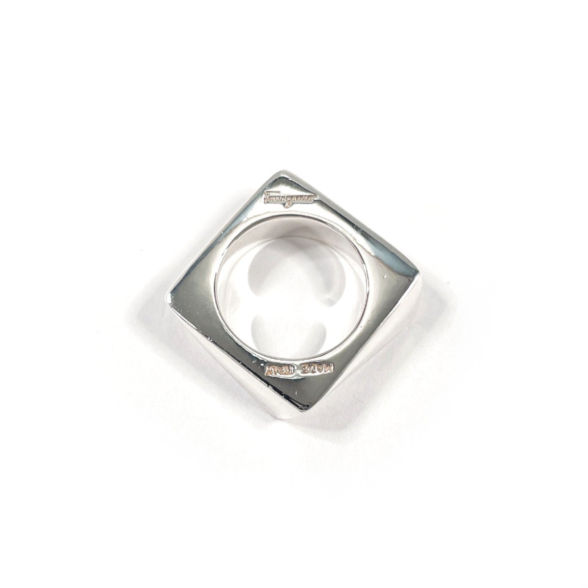 Salvatore Ferragamo Ring Square Silver925 US 5(US Size) Women vintage Accessory
