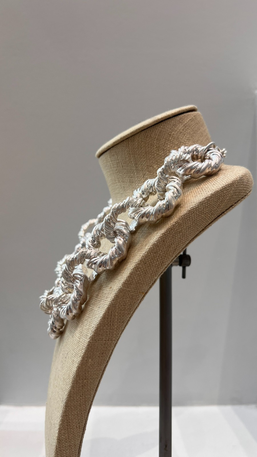 antonello serio woman statment choker necklace, silver color