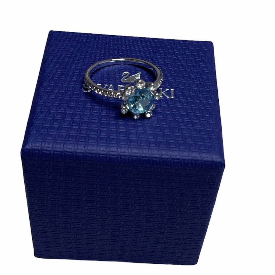 Swarovski Olive Ring Aqua, Rhodium plated EUR 58 / USA 8