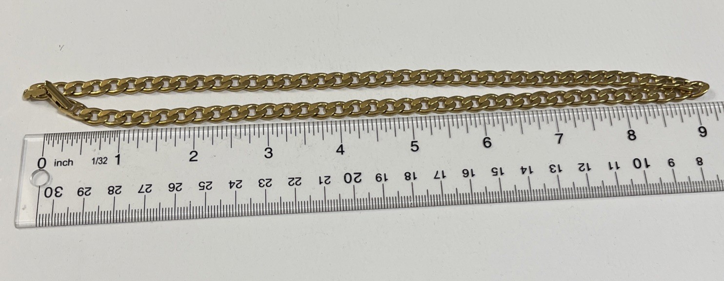 AVON BRANDED HEAVY & THICK GOLD TONE CURB LINK CHAIN NECKLACE