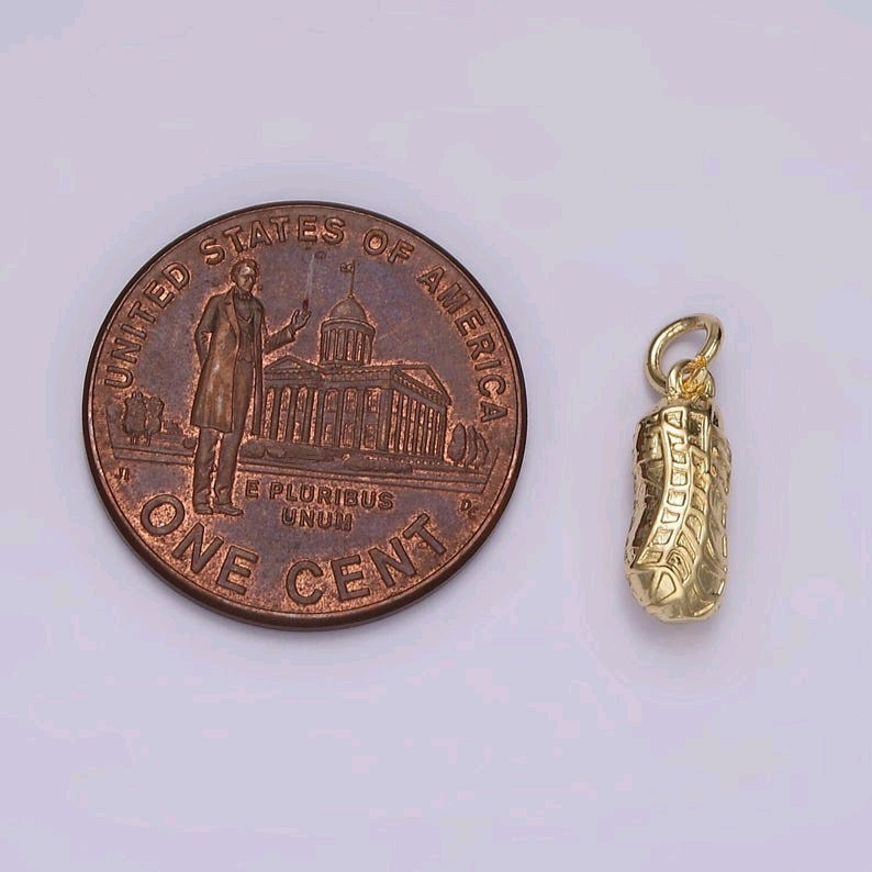 Gold Peanut Charm Foodie Mix Pendant DIY Jewelry Finding Component