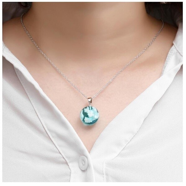 White Cloud Blue Sky 3D Pendant Necklace Glow-in-Dark