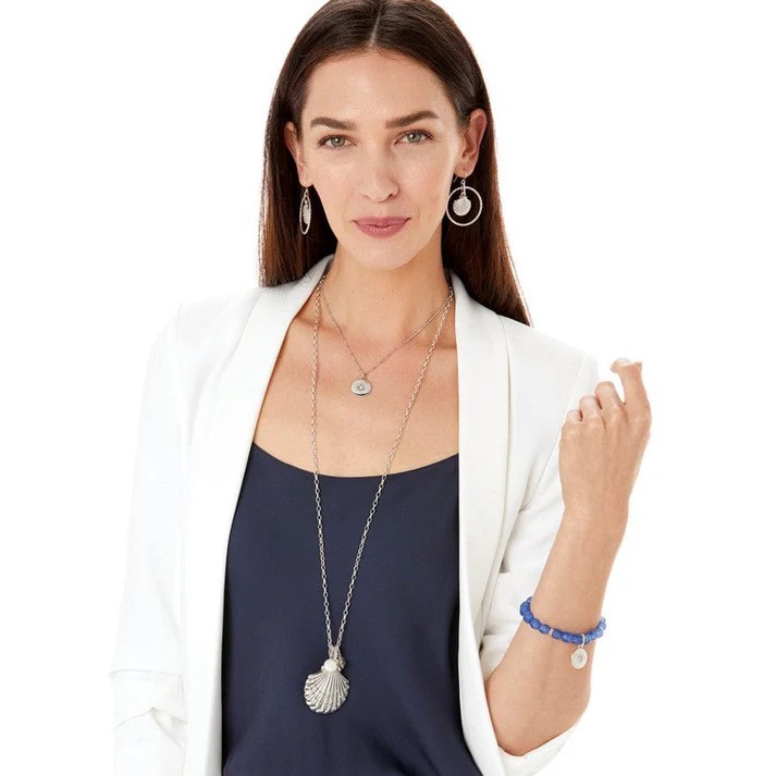 Brighton Necklace Sea Shore Scallop Shell Convertible Pendant NWT