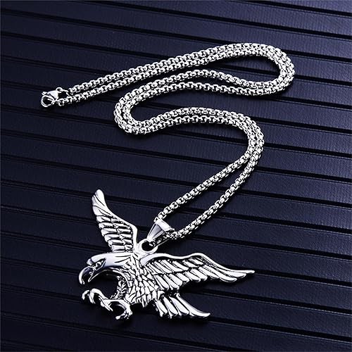 Men’s Stainless Steel & Alloy Eagle Pendant Necklace