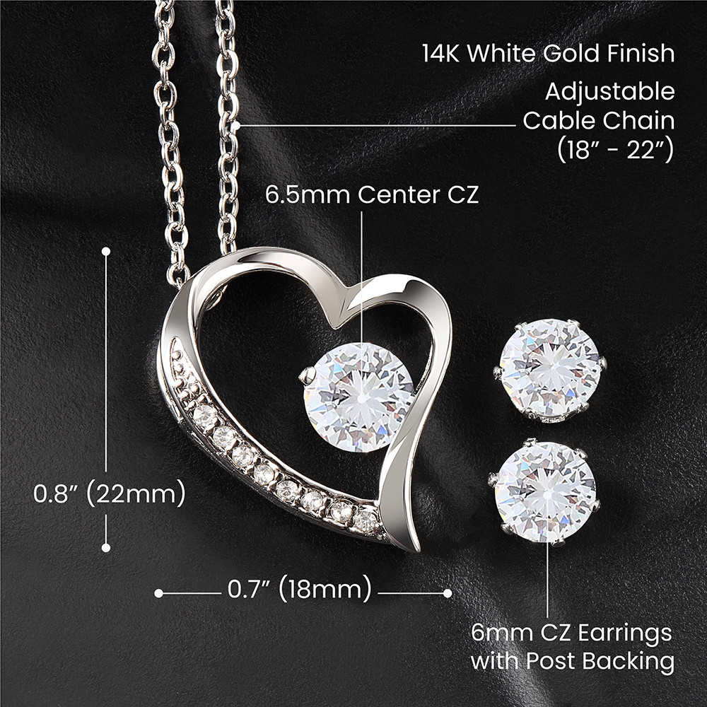 Mother’s Day Heart Necklace and Earring Set