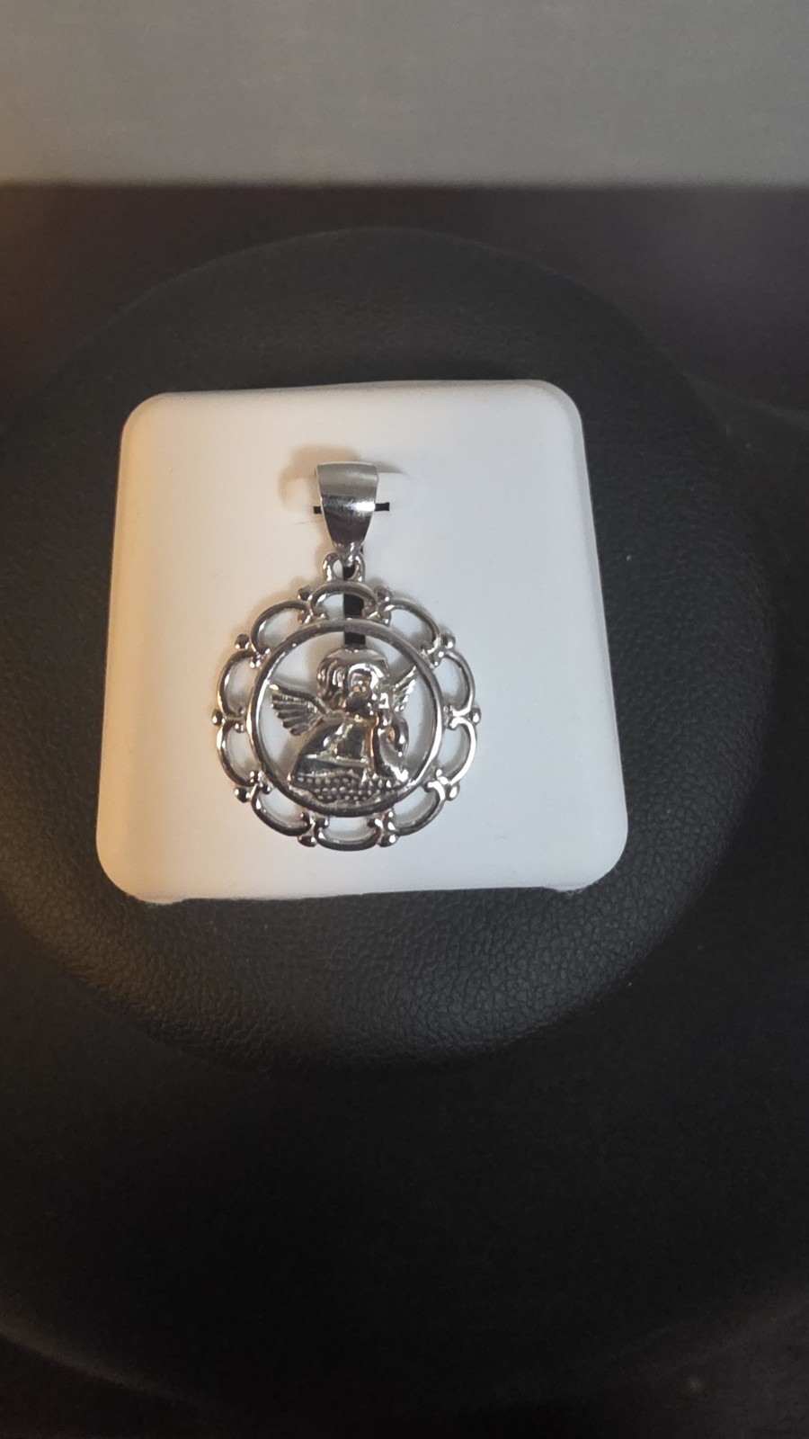 🪽 STAMPED 925 Sterling Silver Round Angel Charm Pendant 🪽