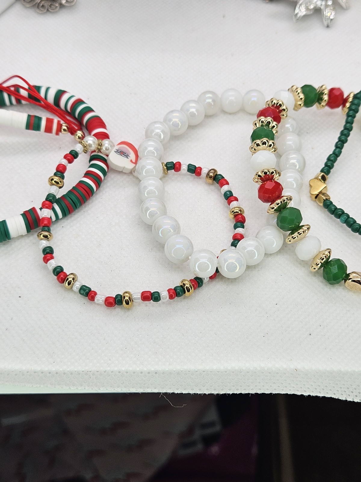 Joyful Christmas Colored Set Of 6 Bracelets Bundled For Xmas Gifts