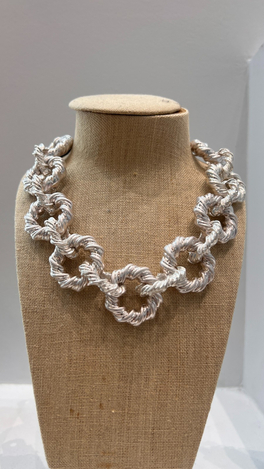 antonello serio woman statment choker necklace, silver color