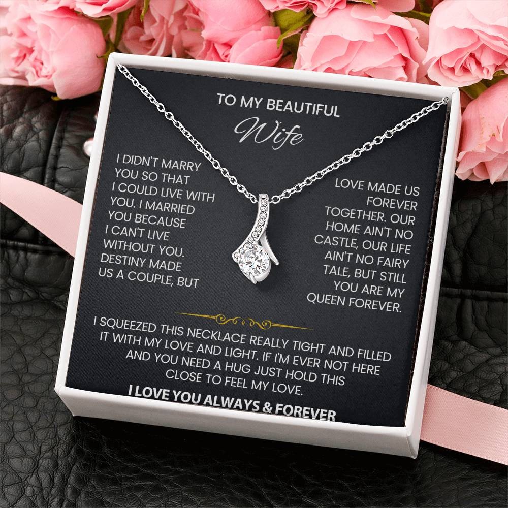 To My Wife Necklace Pendant Romantic Anniversary Birthday Gift