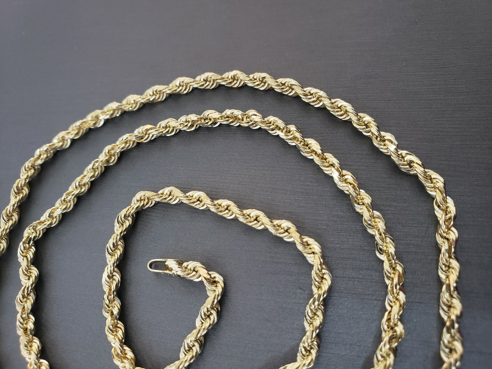 Real 14k Yellow Gold Rope Chain Necklace 18″-26″ 3mm Diamond Cut 14kt Men Women