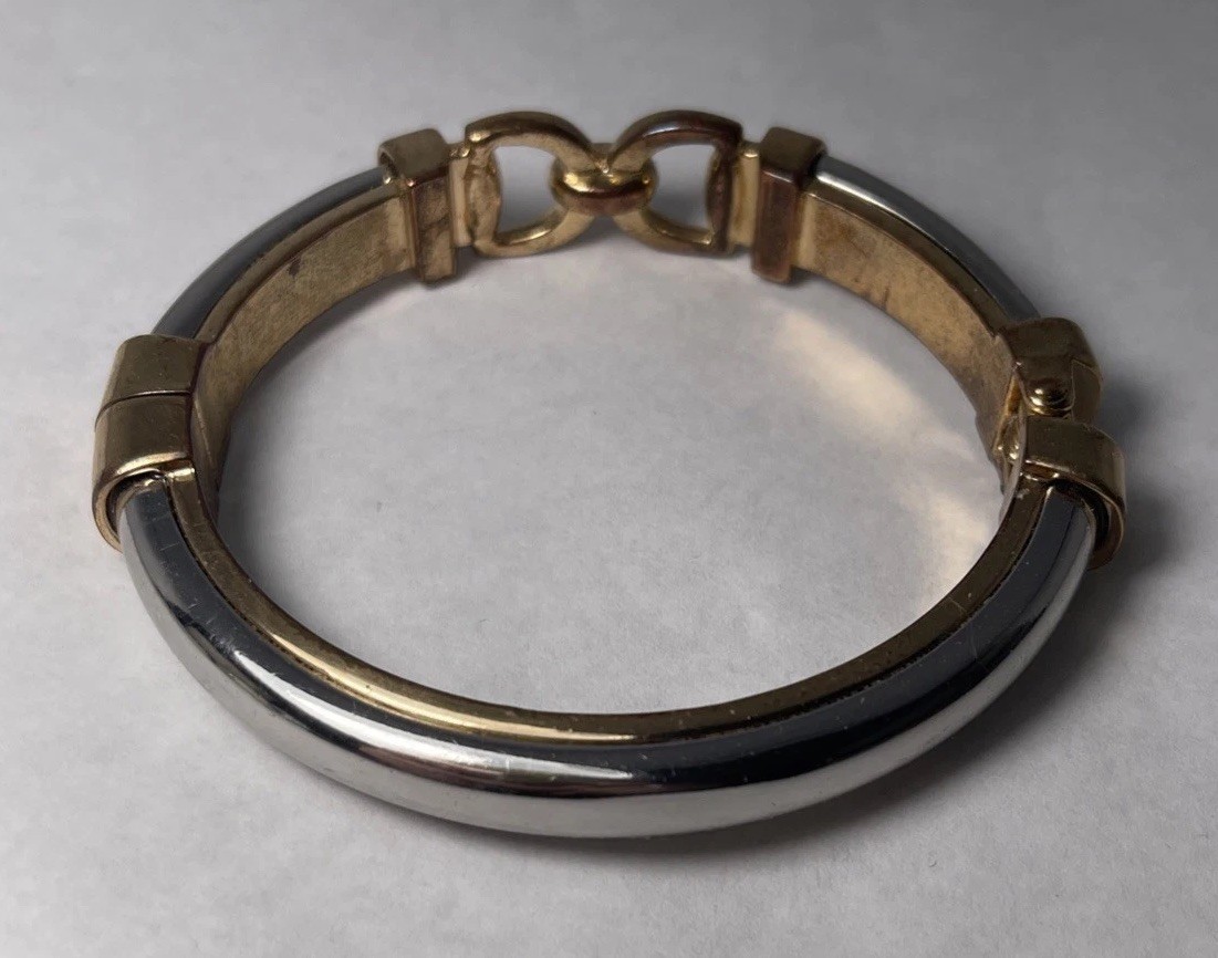 Charter Club Bi-Color Gold And Silver Tone Shackle Design Bracelet