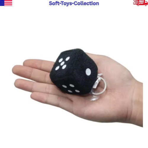 2PCS Fuzzy Dice Car Mirror Hanging Ornament Auto Interior Decor Gift