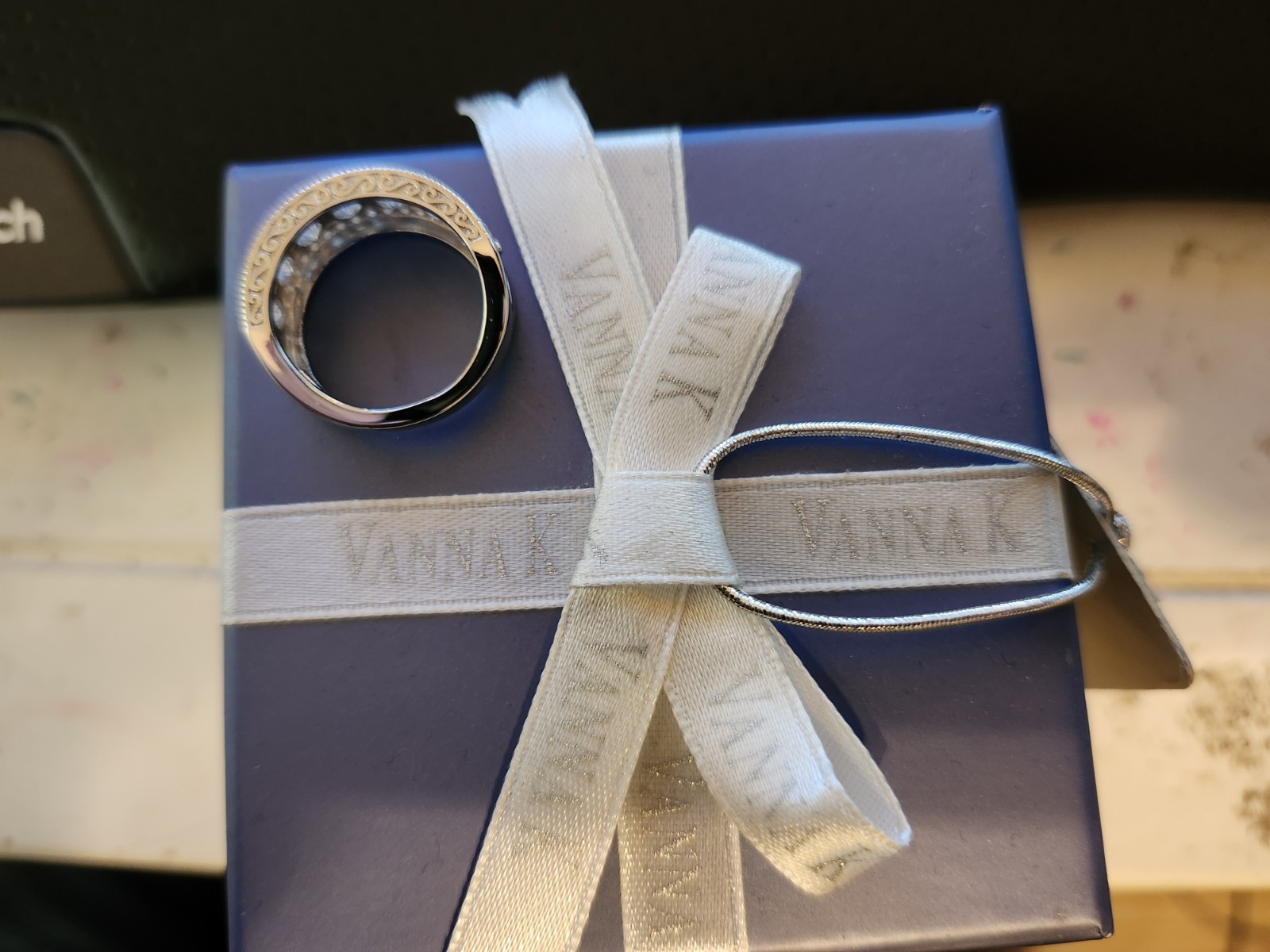 Vanna K Eternity Band Cubic Zirconia Ring Size 7 5.59g 925 CZ With BOX