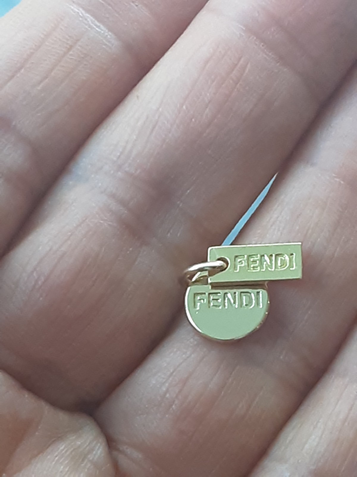 Fendi Pendant Zipper Pull silver 0.5 nch stamped