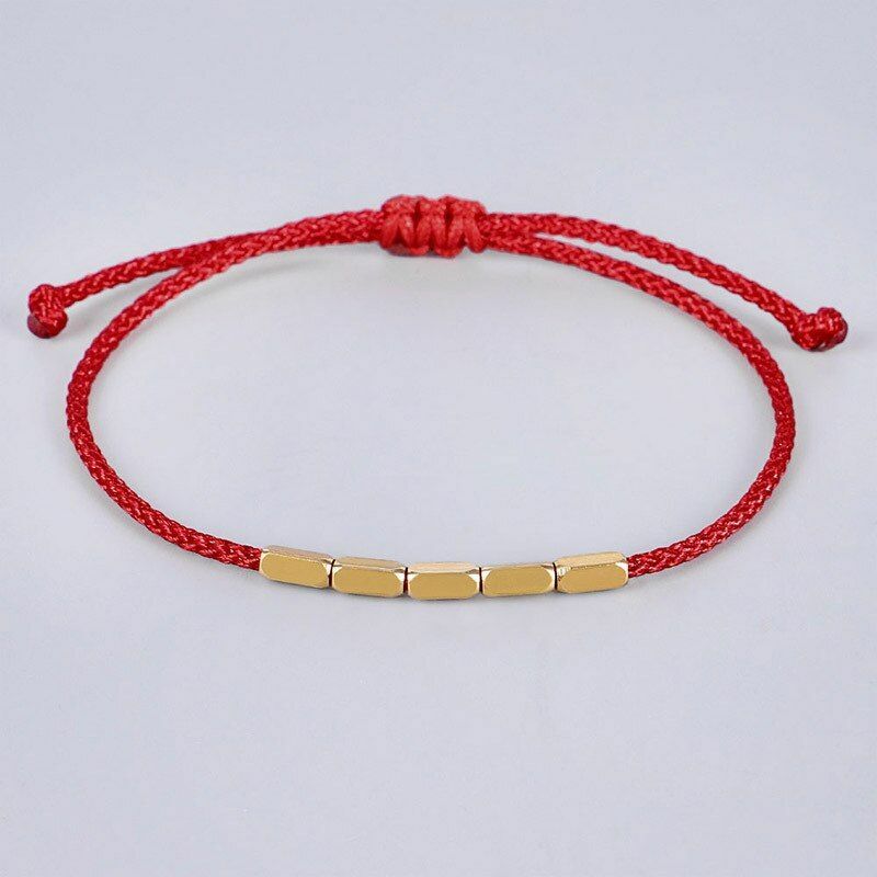 Tibetan Copper Bead Bracelet Adjustable Rope Chain Fashion Jewelry Luck Gift NEW