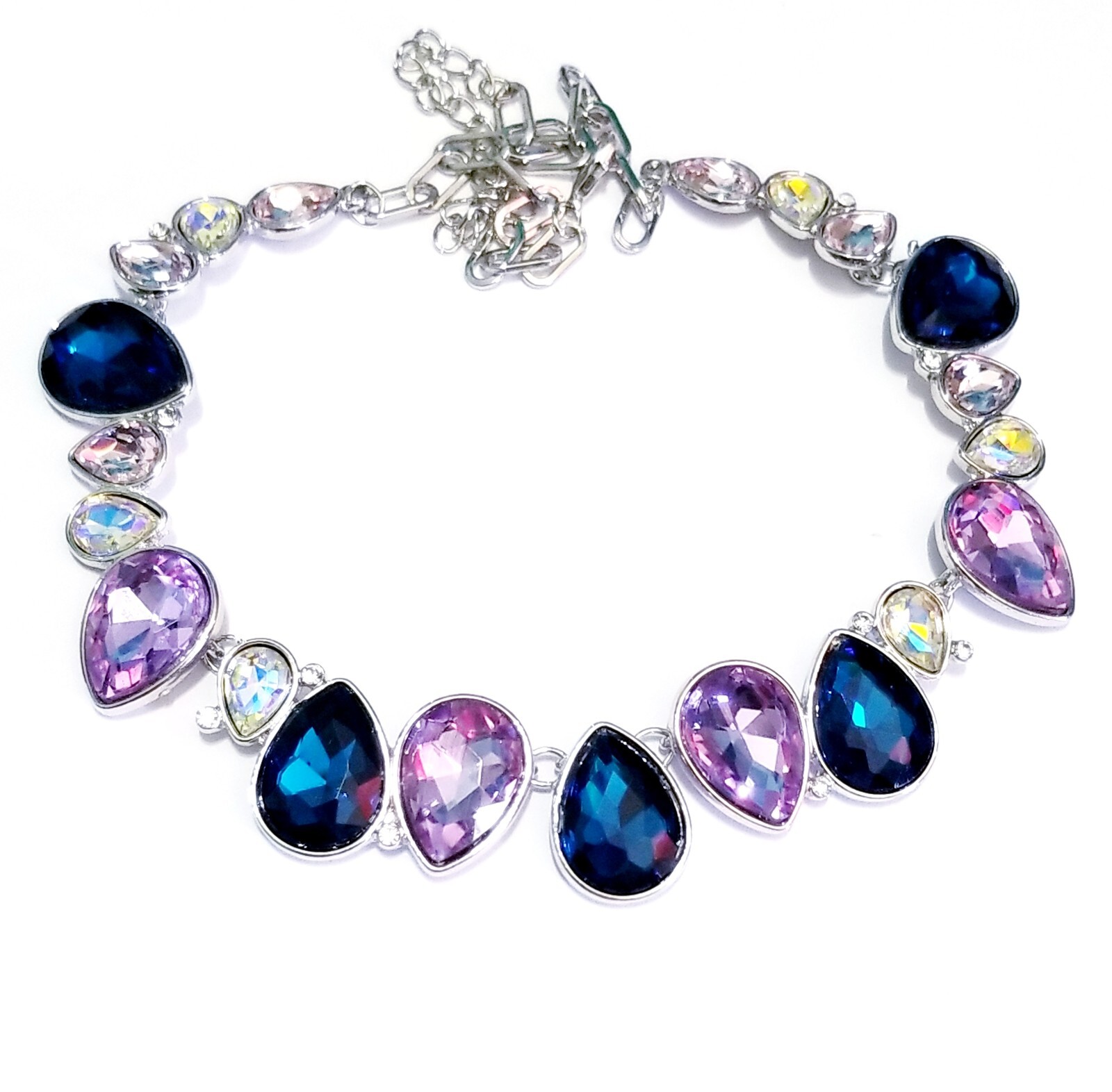 Choker Necklace ONLY Rhinestone Crystal Purple Prom Pageant Bridal