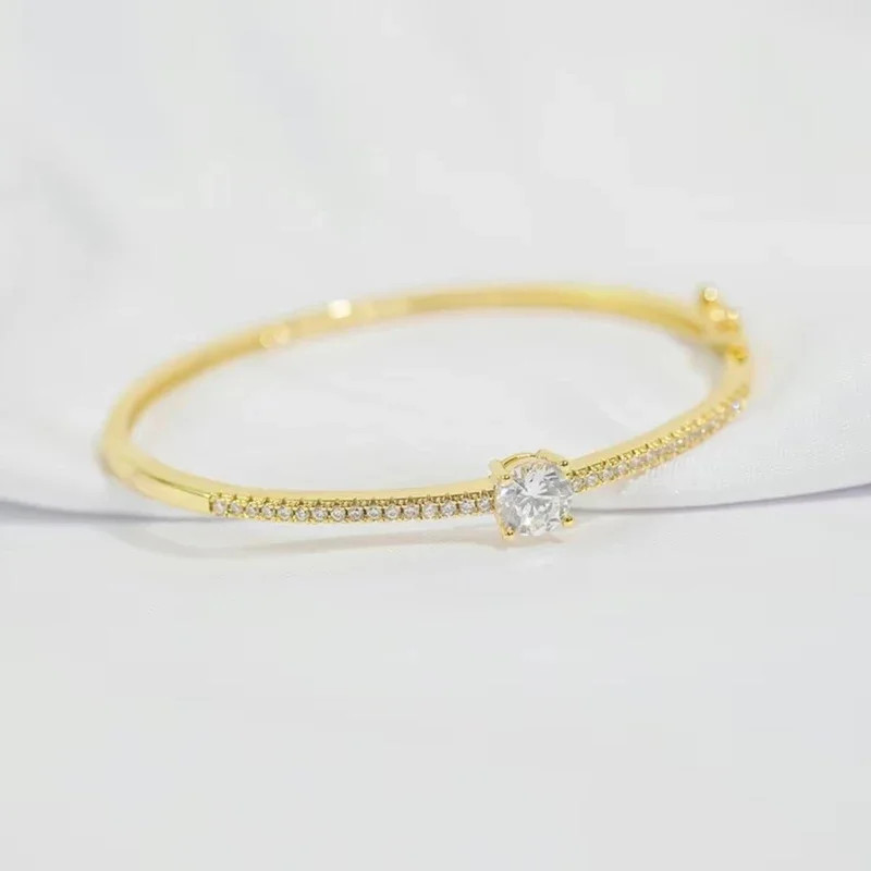 Fashionale Women’s Cubic Zirconia Bangle Silver Color/Gold Color.