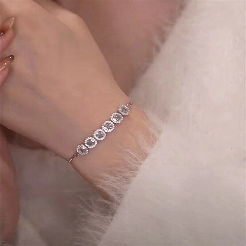 Bracelet Gifts Wedding Crystal Women Jewelry Silver Crystal Cubic Gifts