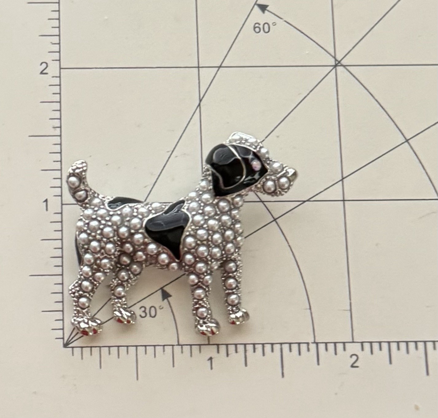 Dog Brooch pin enamel on metal