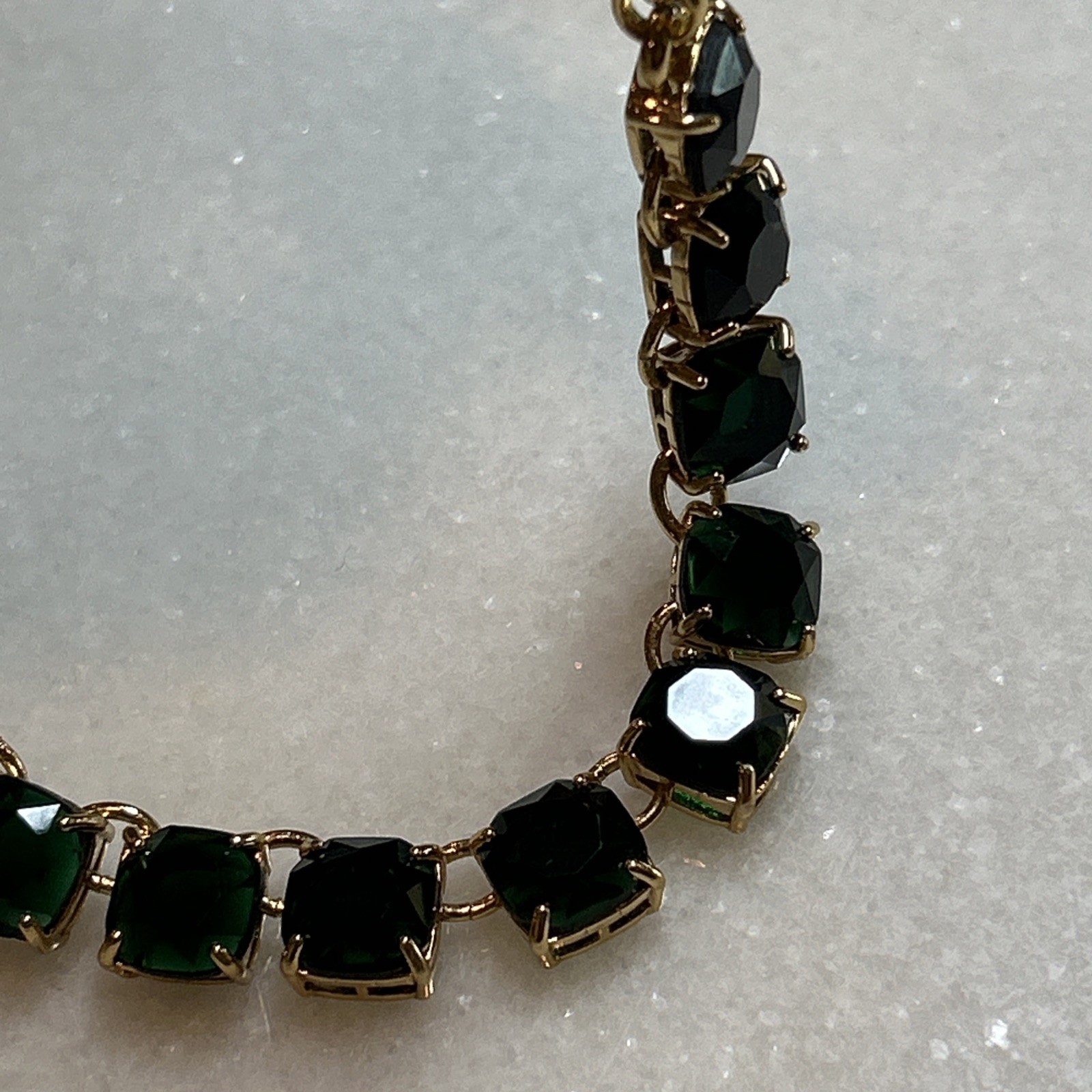 Kate Spade Necklace Gold Tone And Green- Very Good Pre-Owned Condition