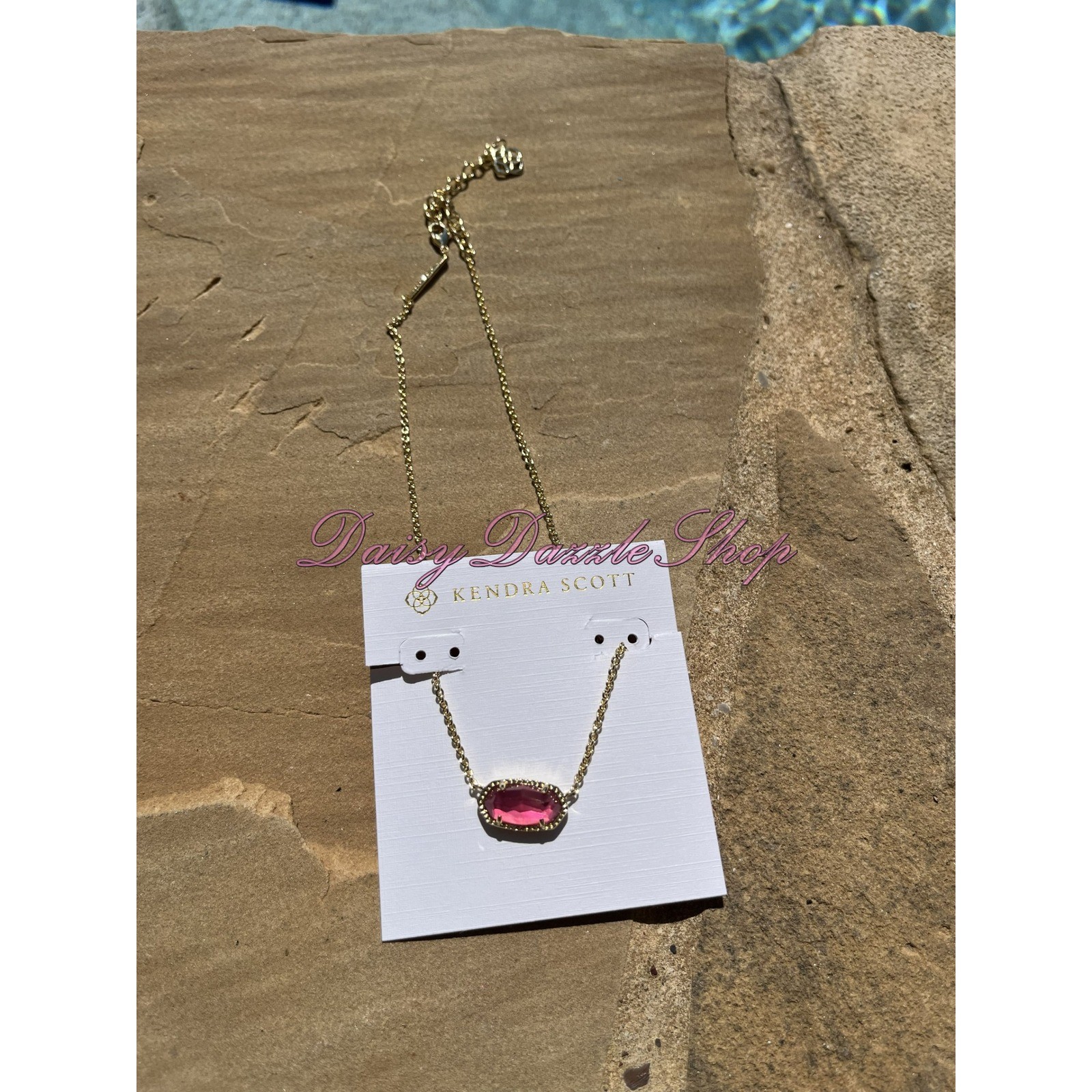 🎀Kendra Scott Elisa Oval Pendant Short Necklace in Azalea Illusion Gold New✨