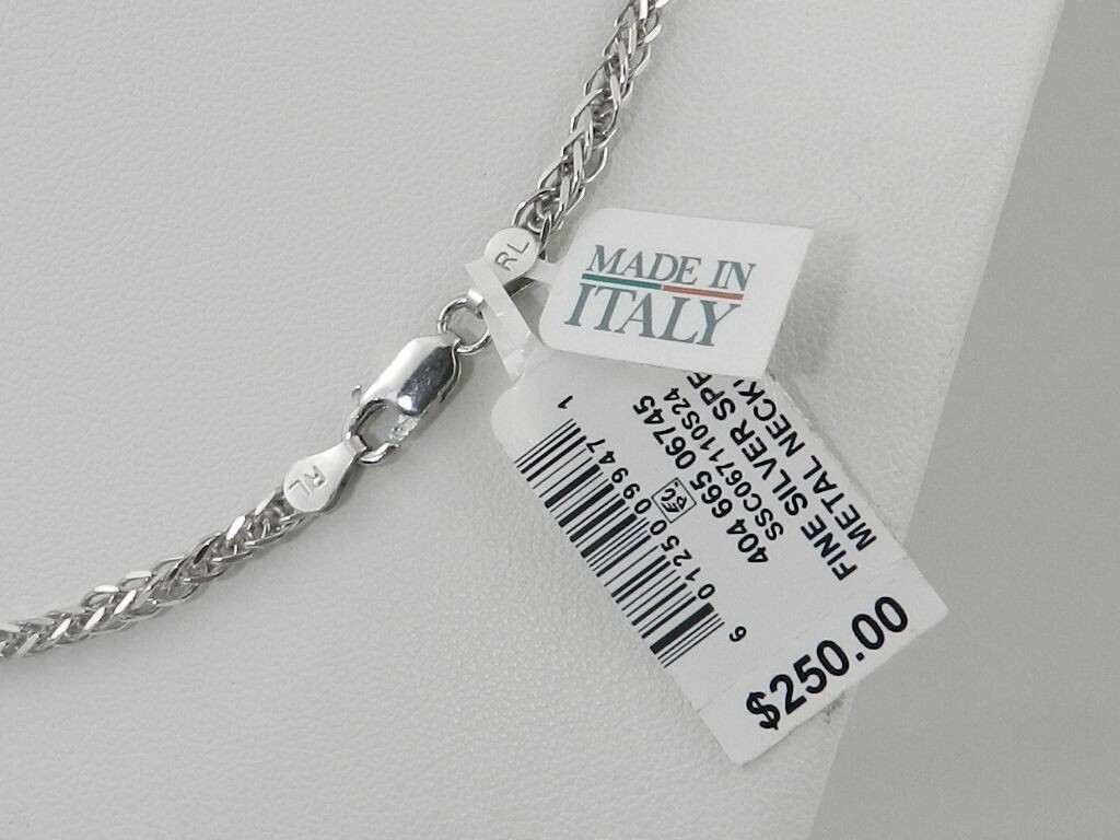 GIANI BERNINI Wheat Link 24″ Chain Necklace (2-1/2mm) in Sterling Silver