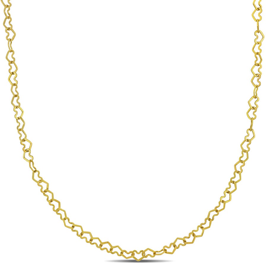 Amour 3mm Heart Link Necklace in 14k Yellow Gold – 20 in
