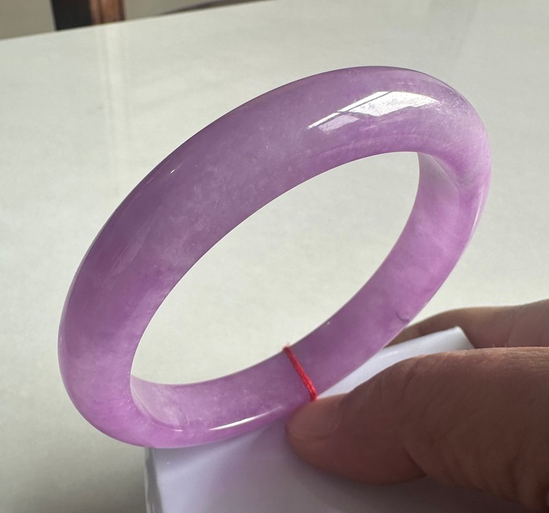 Natural Grade AAA Ice Lilac Lavender Burmese Jade jadeite bracelet bangle 65MM