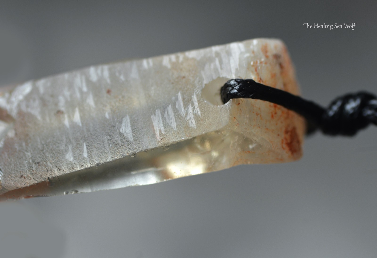 Etched Citrine Necklace Arcturian Triangular “Starship” Markings | from Zambia