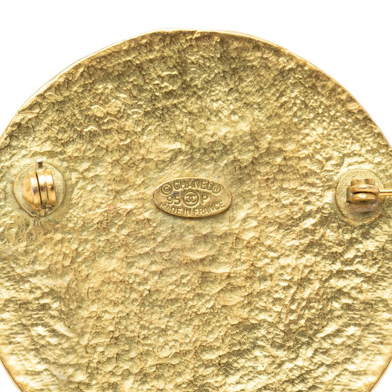 CHANEL COCO Mark Vintage Round Brooch with 95P stamp Women 【Used】