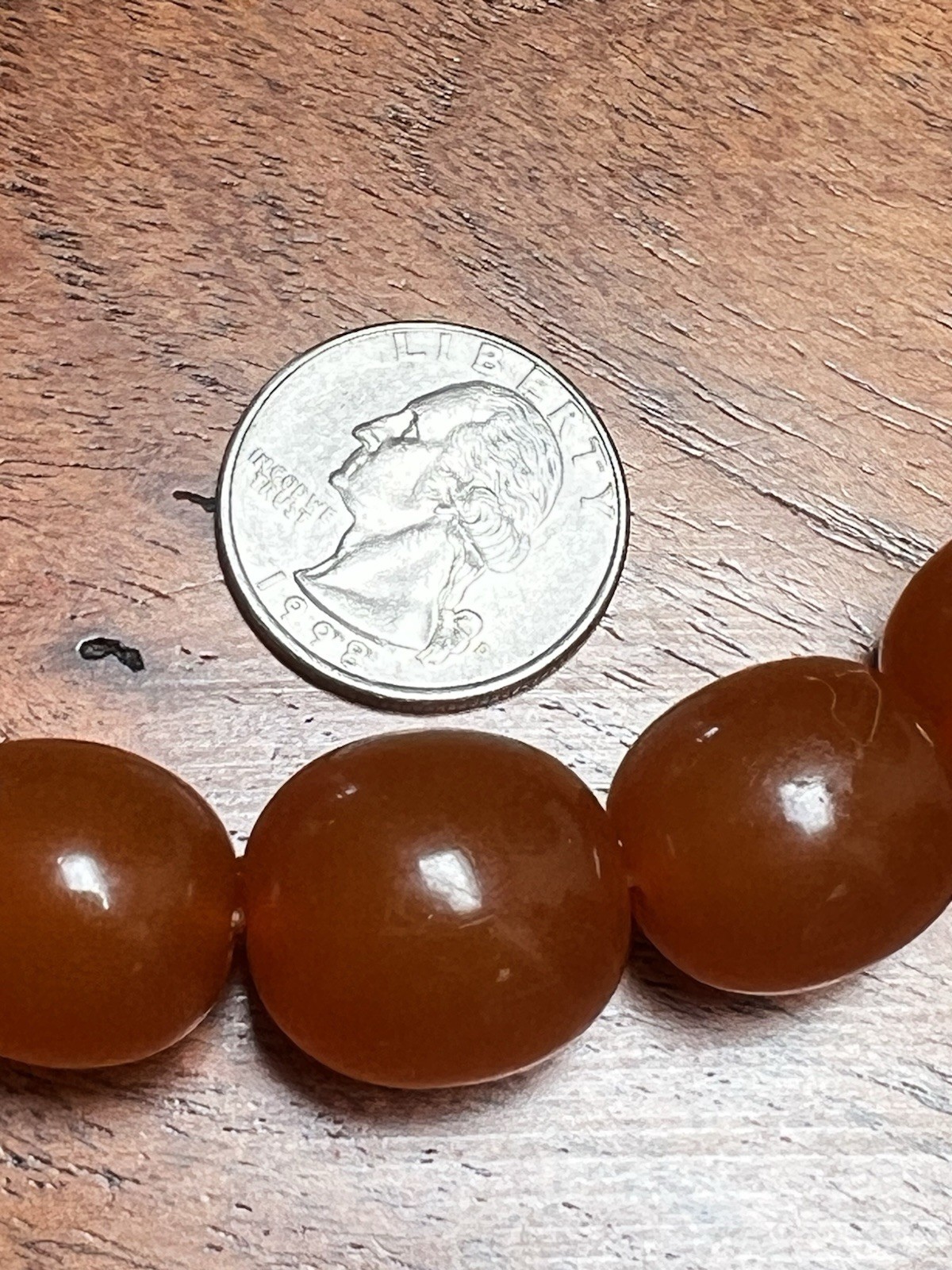Vintage Deco Baltic Amber Butterscotch Beads Necklace 69g