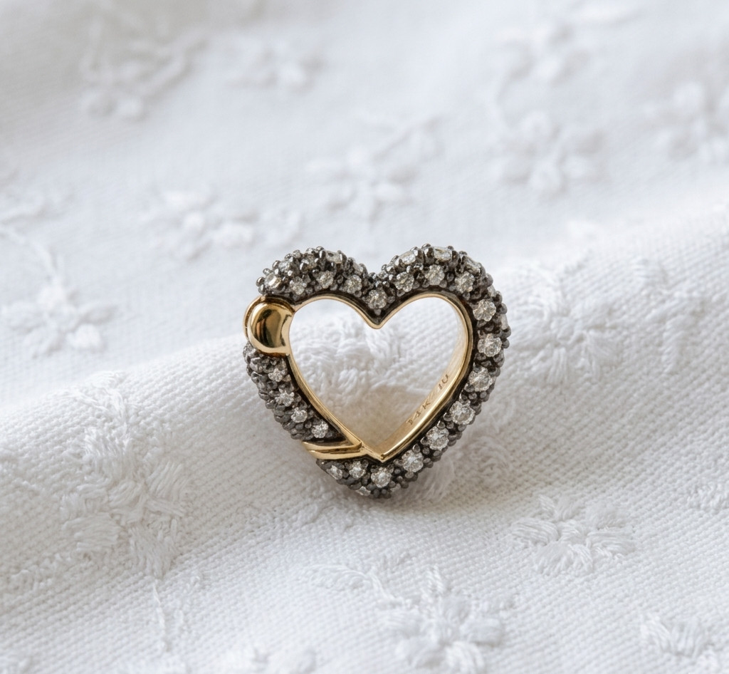 Heart Shape Charm Lock Pendant With CZ Brass Metal Fashion Jewelry for gift
