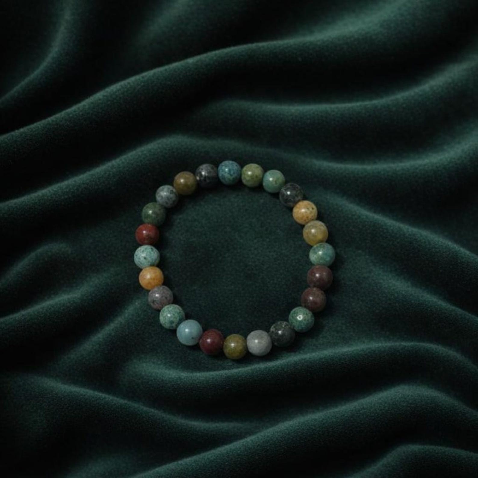 Genuine Multi Agate Bracelet, Polished Beads On Stretch Cord, Daily Wear Gift