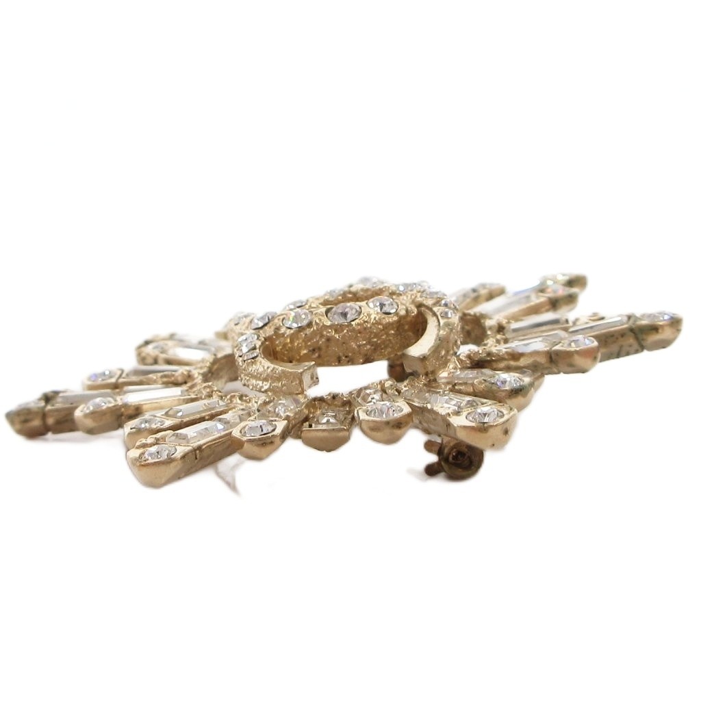 CHANEL brooch pin here mark bijou A17K silver color gold color /FF