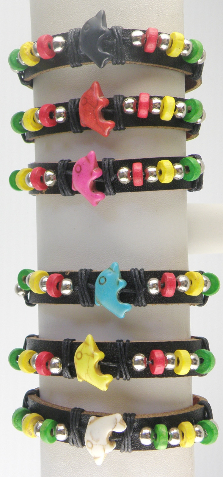 Dolphin Slider Bracelets Assorted Colors Surfer Closing Unisex