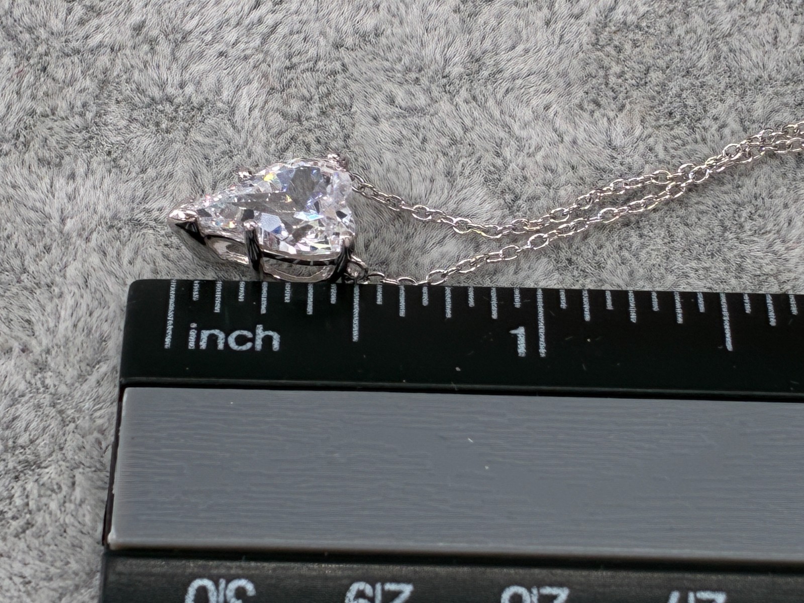 Diamonique Jennifer Miller Heart Charm Pendant Necklace Sterling 925 Rare Model