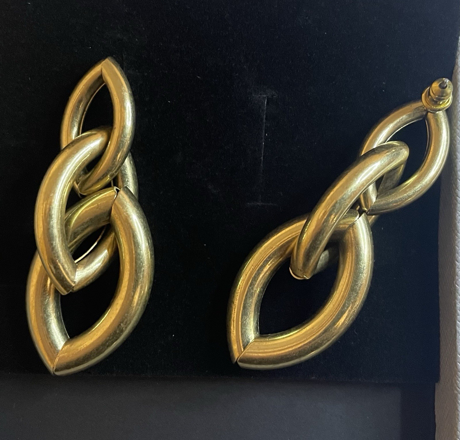 Jenny Bird Sloane Oval Link Drop Earrings, Gold Brass, Post Back