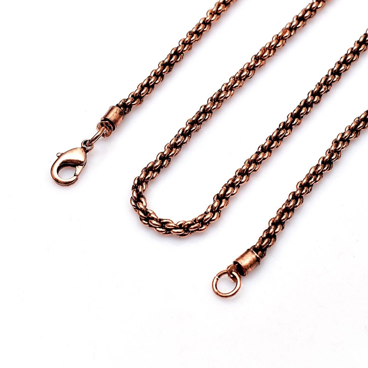 Handmade Solid Copper Rope Chain Necklace – Oxidized 3mm Thick Unisex Jewelry